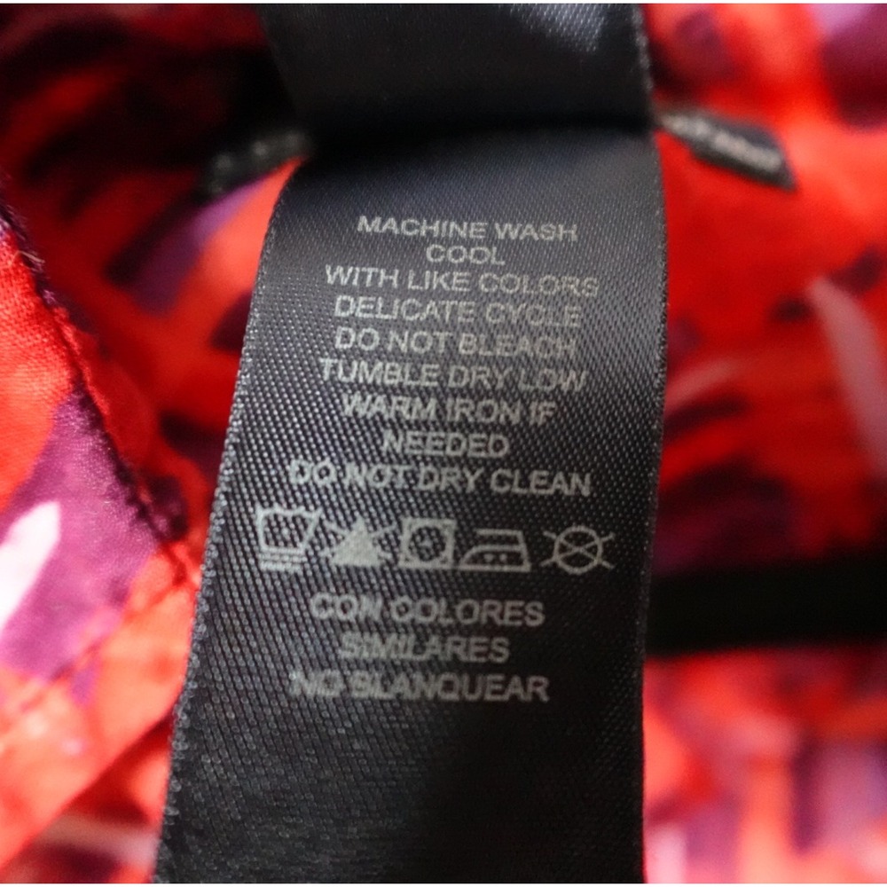 Crazy‎ Horse Liz Claiborne Red Purple Abstract Print Cotton Button Down Shirt 12 - Picture 7 of 7
